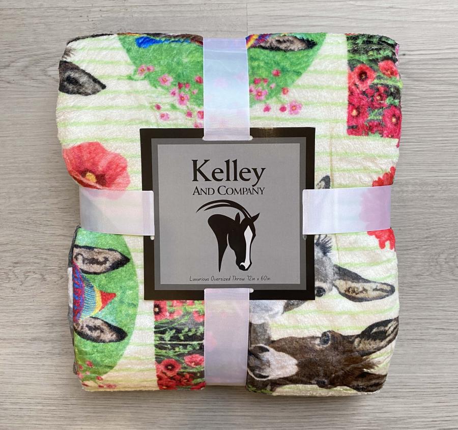 Donkey Garden Throw Blankets