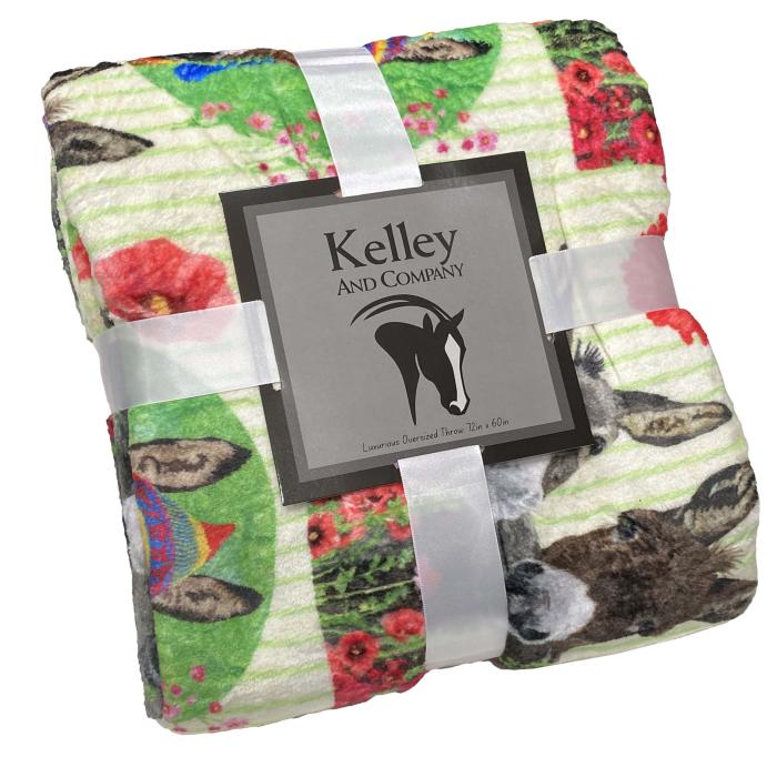Donkey Garden Throw Blankets
