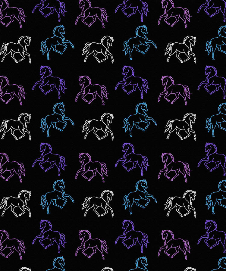 Neon Lights Horse Throw Blankets