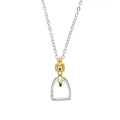 Two Tone Stirrup Necklace