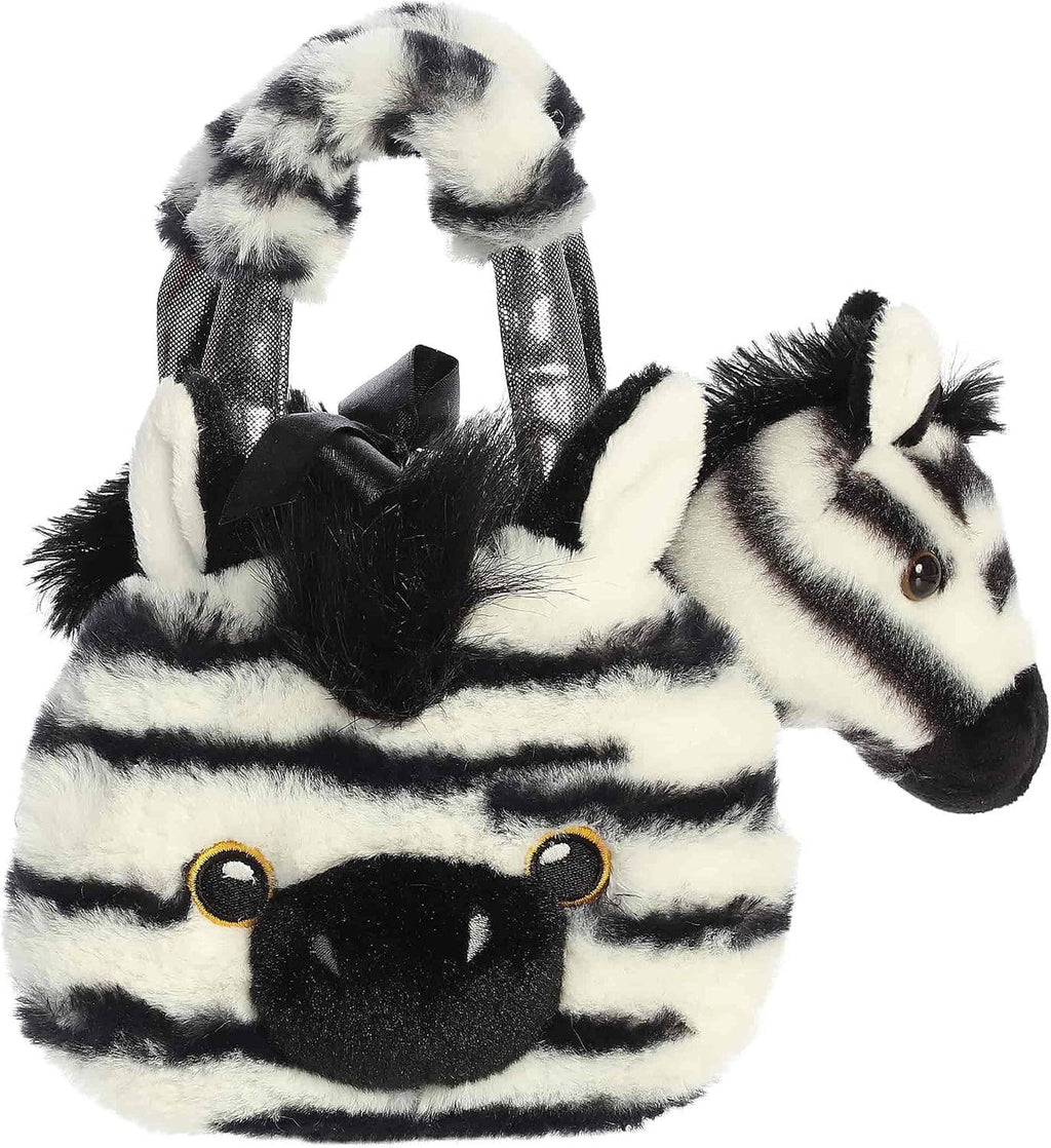 8" Plush Fuzzy Face Zebra Fancy Pals