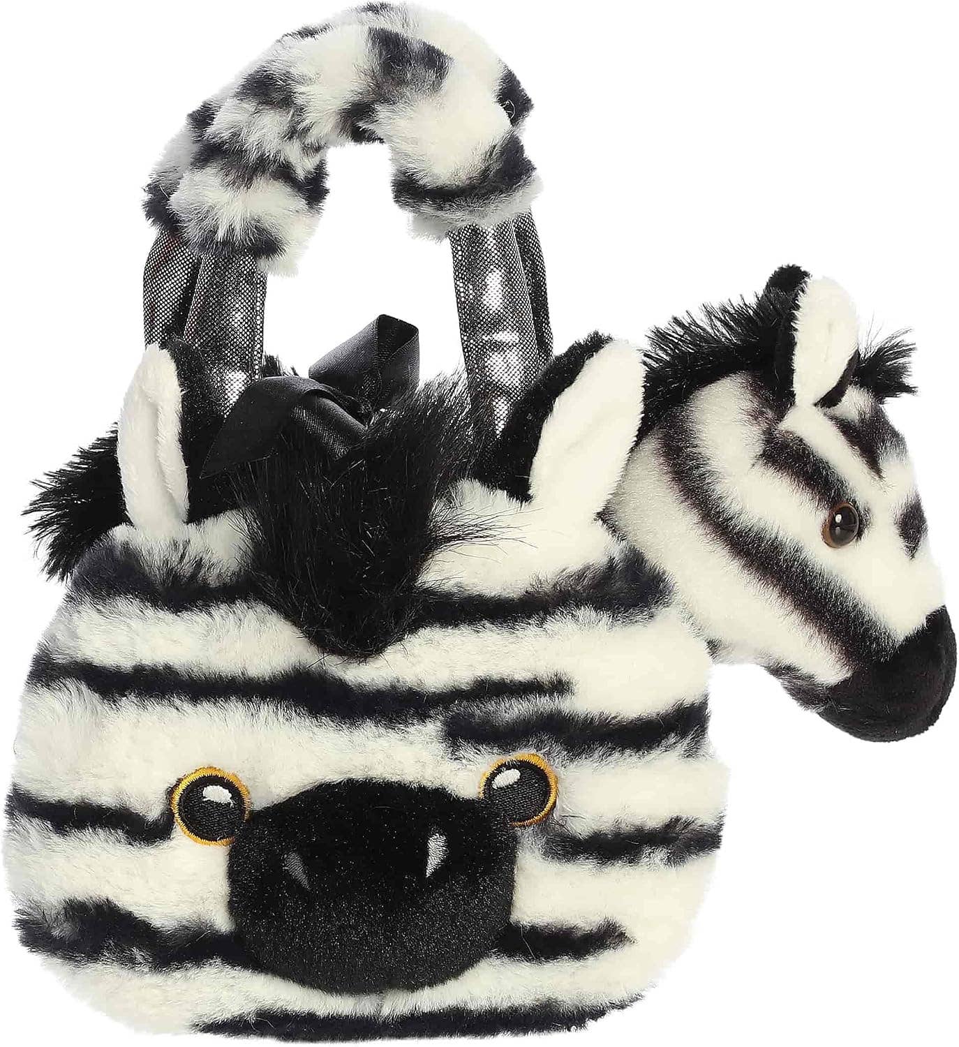 8" Plush Fuzzy Face Zebra Fancy Pals