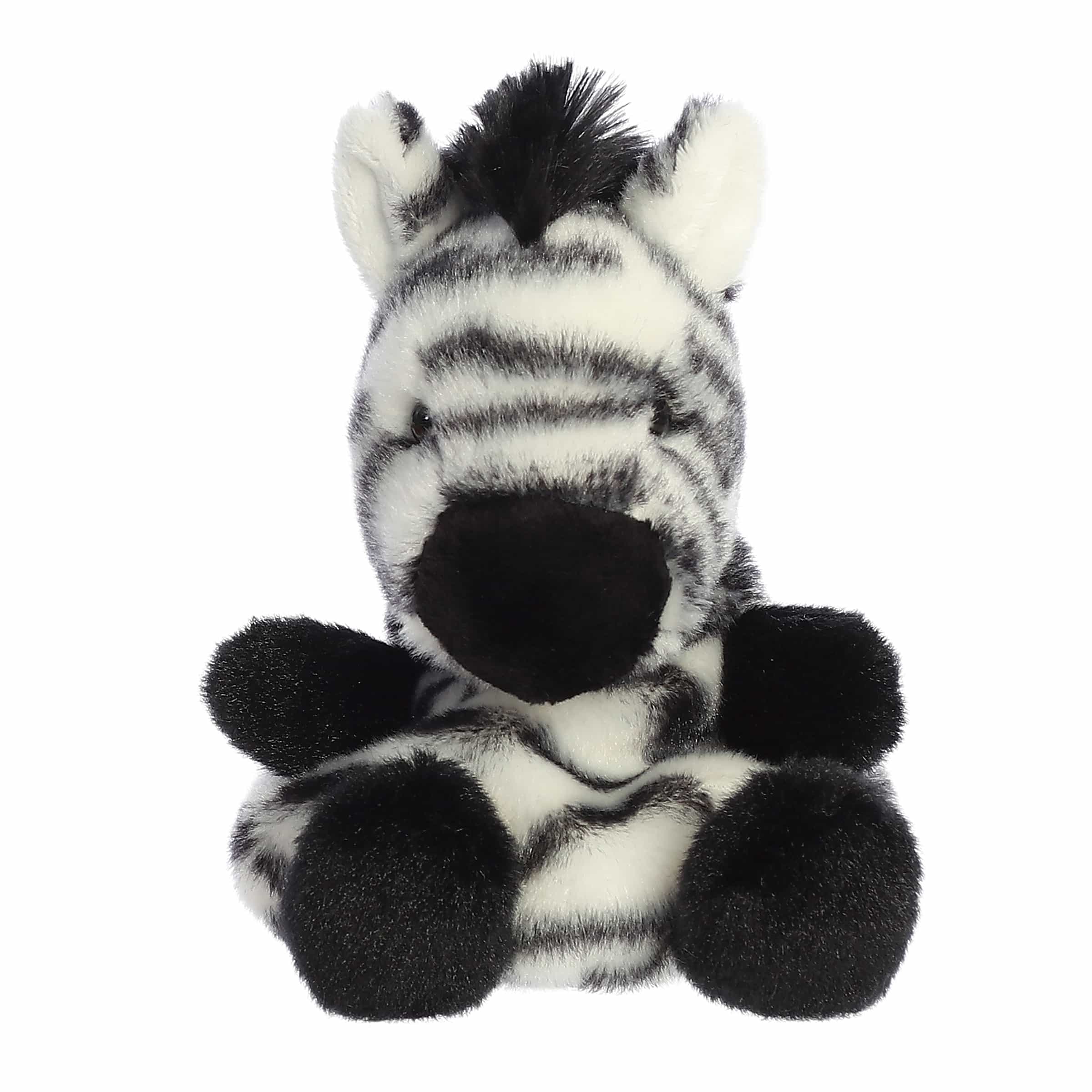5" Plush Grey Zebra Palm Pal