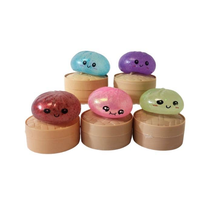3.5" Glitter Dumpling Squishy, Display of 12