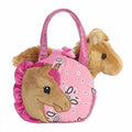 7" Plush Brown Pony in Pretty Pony Pink Paisley Purse