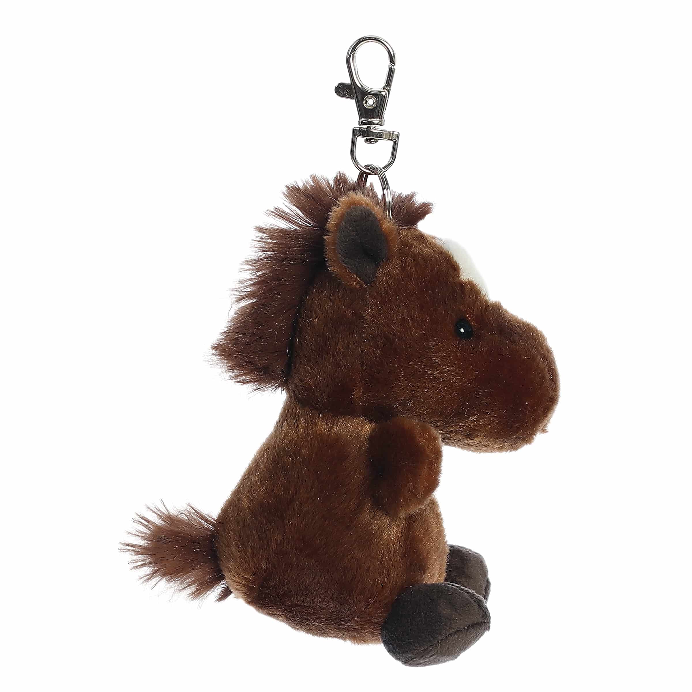 4" Plush Truffle Brown Horse Palm Pals Clip-On