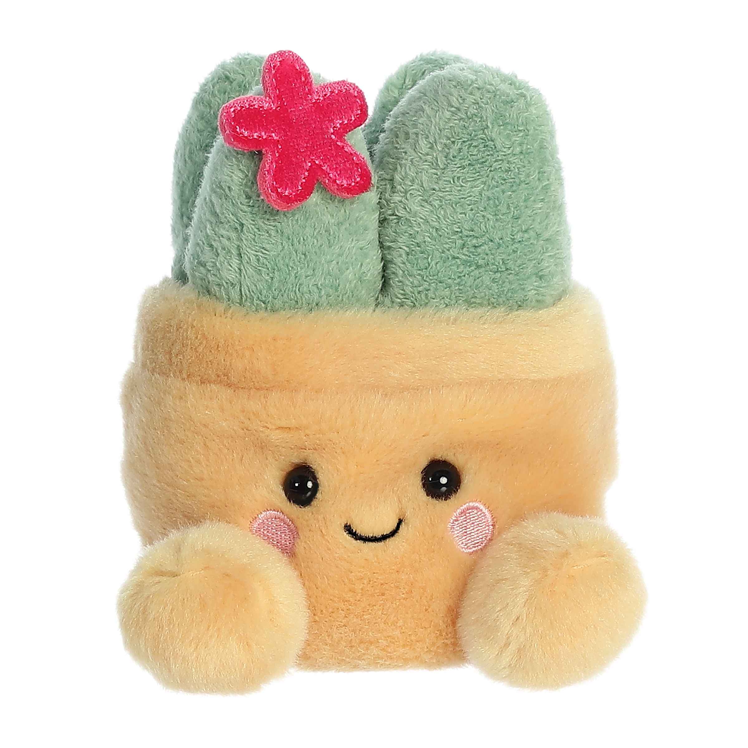 5" Plush Seyla Succulent Tan Pot Palm Pal