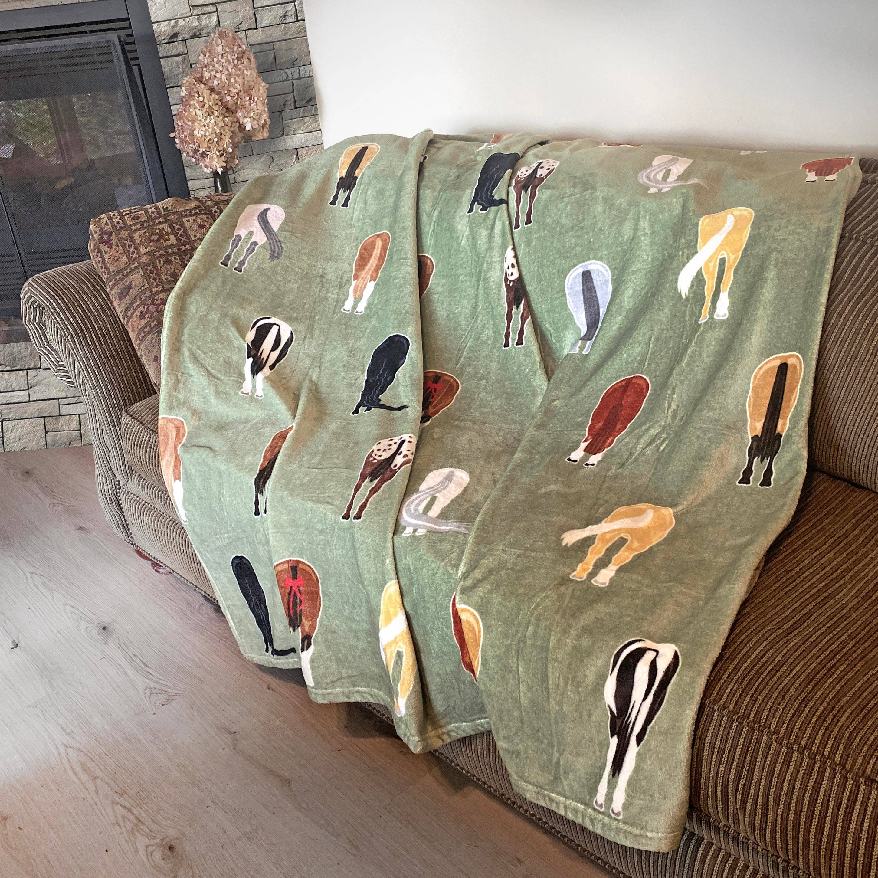 Horse Tails Throw Blanket 60" x 72"