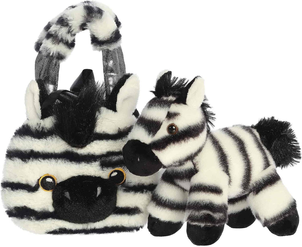 8" Plush Fuzzy Face Zebra Fancy Pals