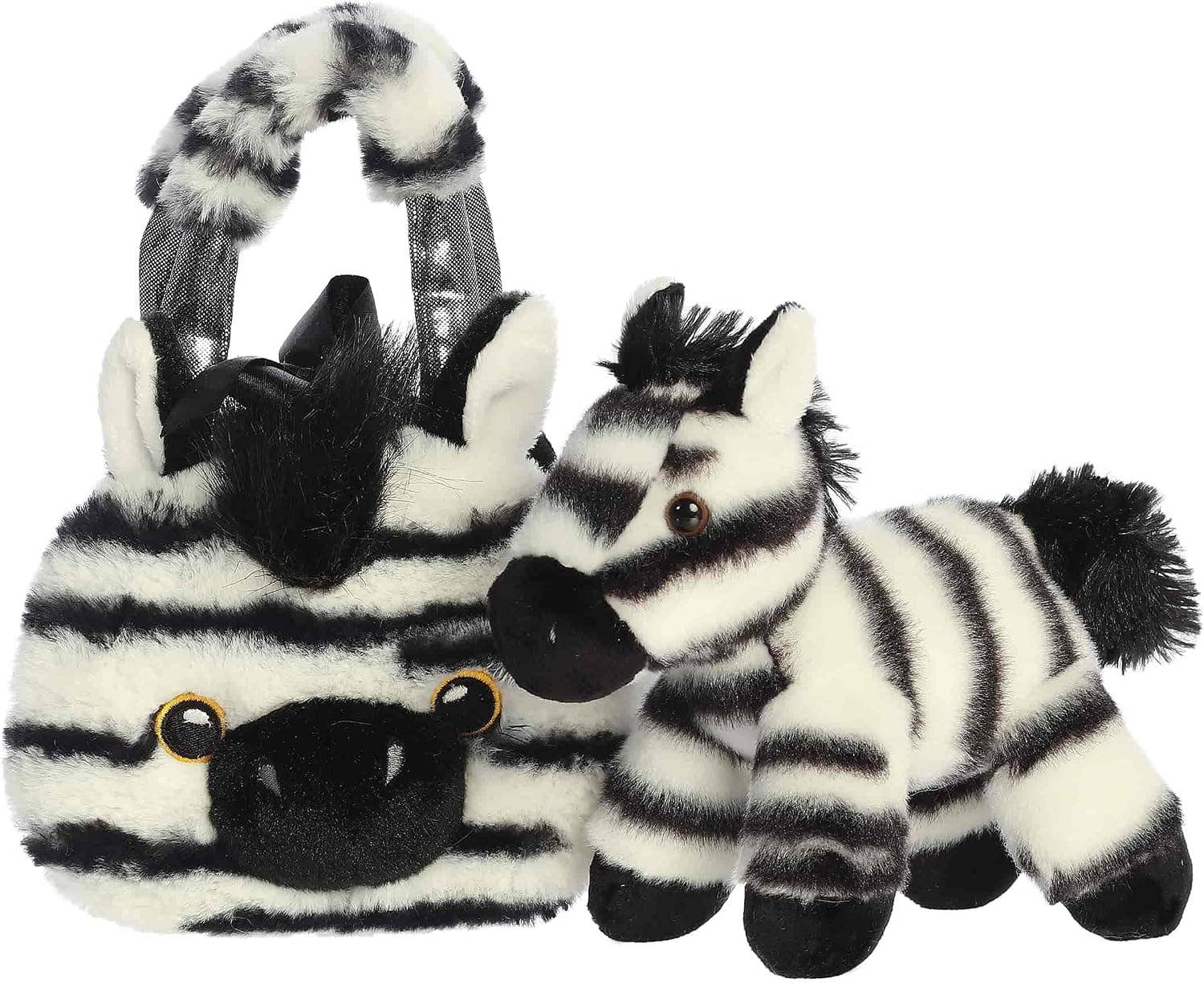 8" Plush Fuzzy Face Zebra Fancy Pals