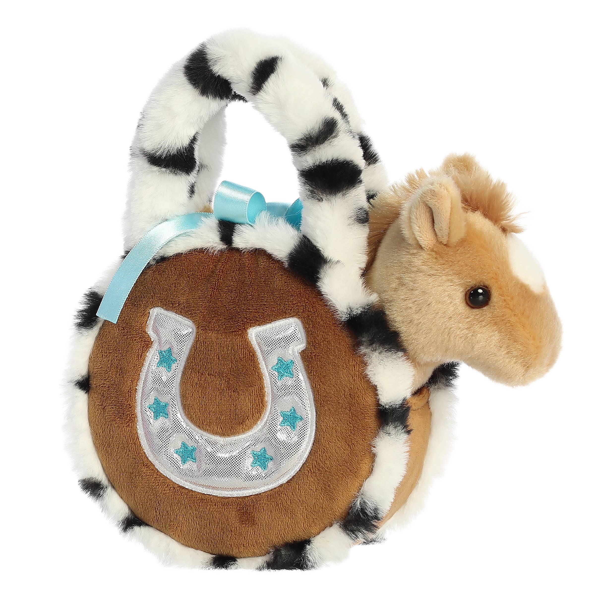 7" Plush Appaloosa Horse in Horseshoe Purse