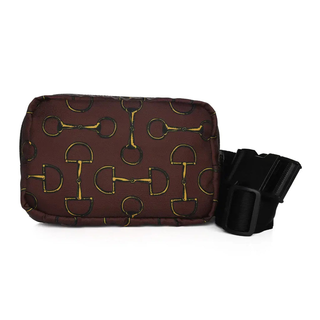 Vintage Snaffle Bit Crossbody Waist Bag, Brown