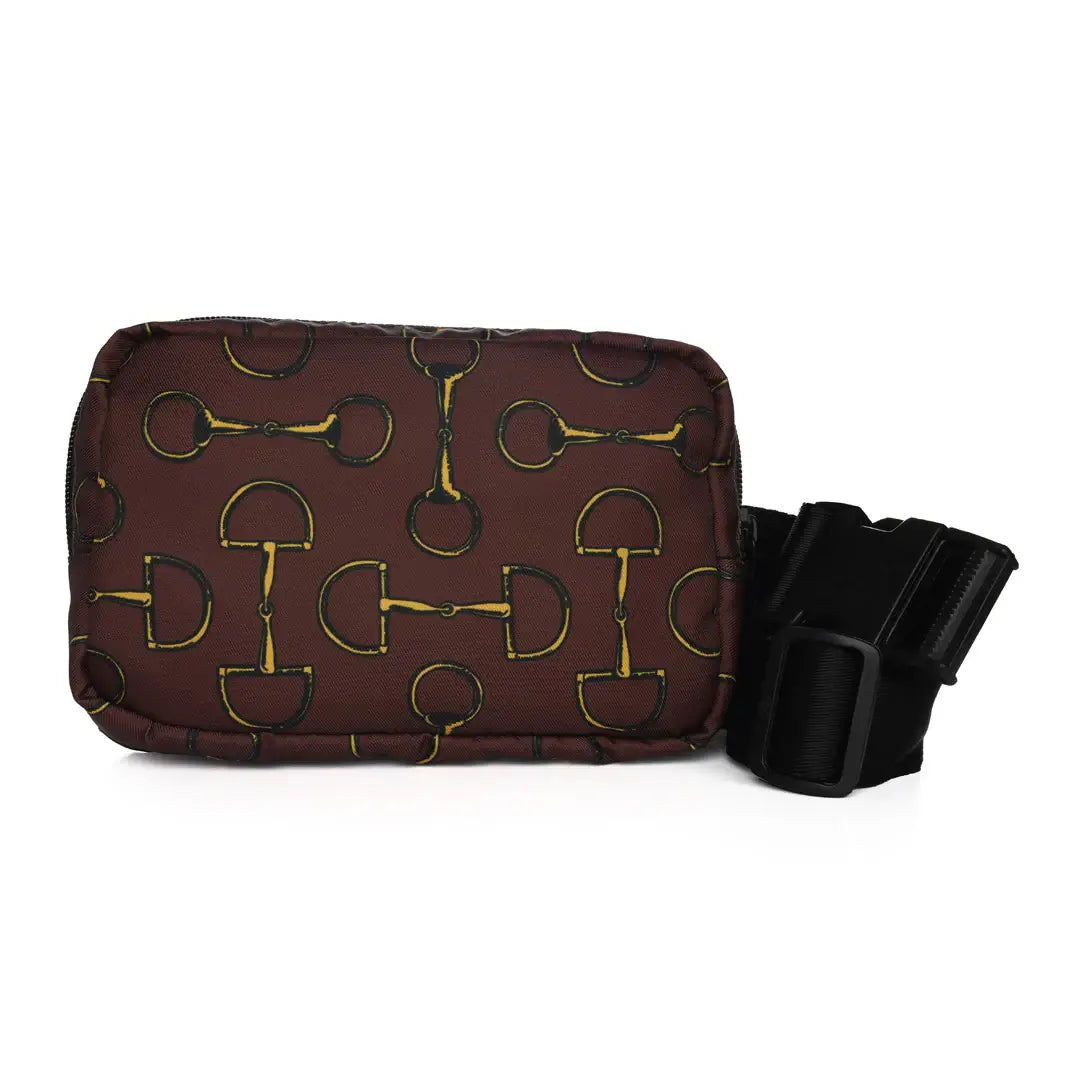 Vintage Snaffle Bit Crossbody Waist Bag, Brown