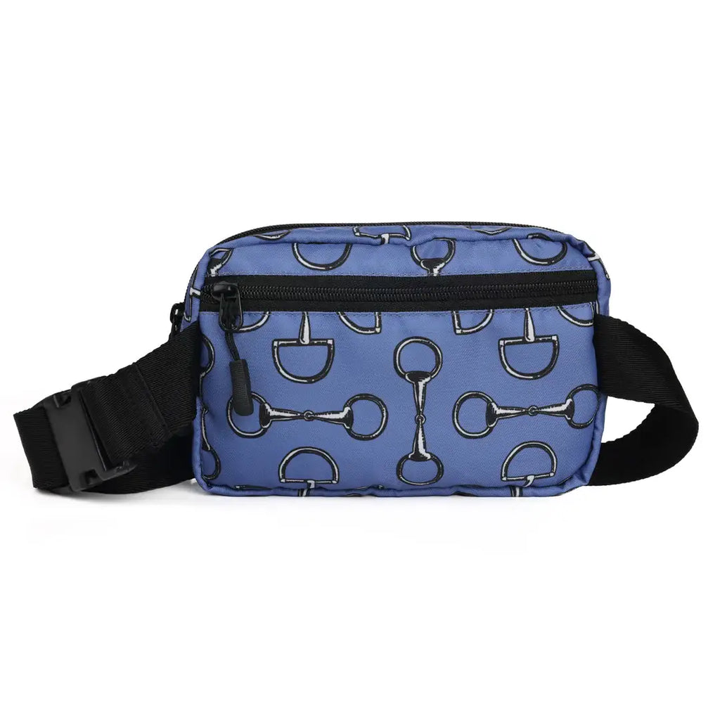 Vintage Snaffle Bit Crossbody Waist Bag, Blue
