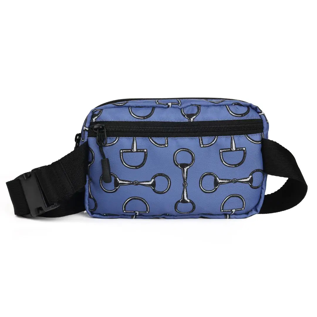 Vintage Snaffle Bit Crossbody Waist Bag, Blue