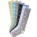 Horseshoe Blossoms Tall Socks, 6-pack, Ladies shoe size 5-10