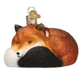 Ornament - Glass Fox In Scarf, 3.5"