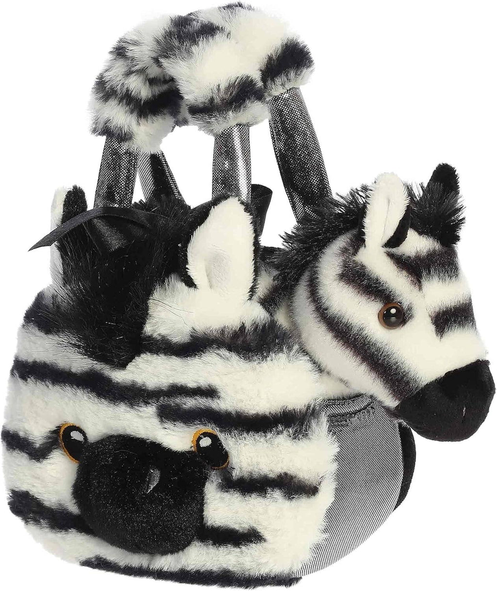 8" Plush Fuzzy Face Zebra Fancy Pals