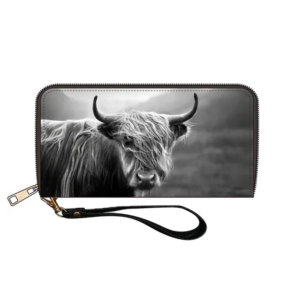 Highland Cow Clutch Wallet