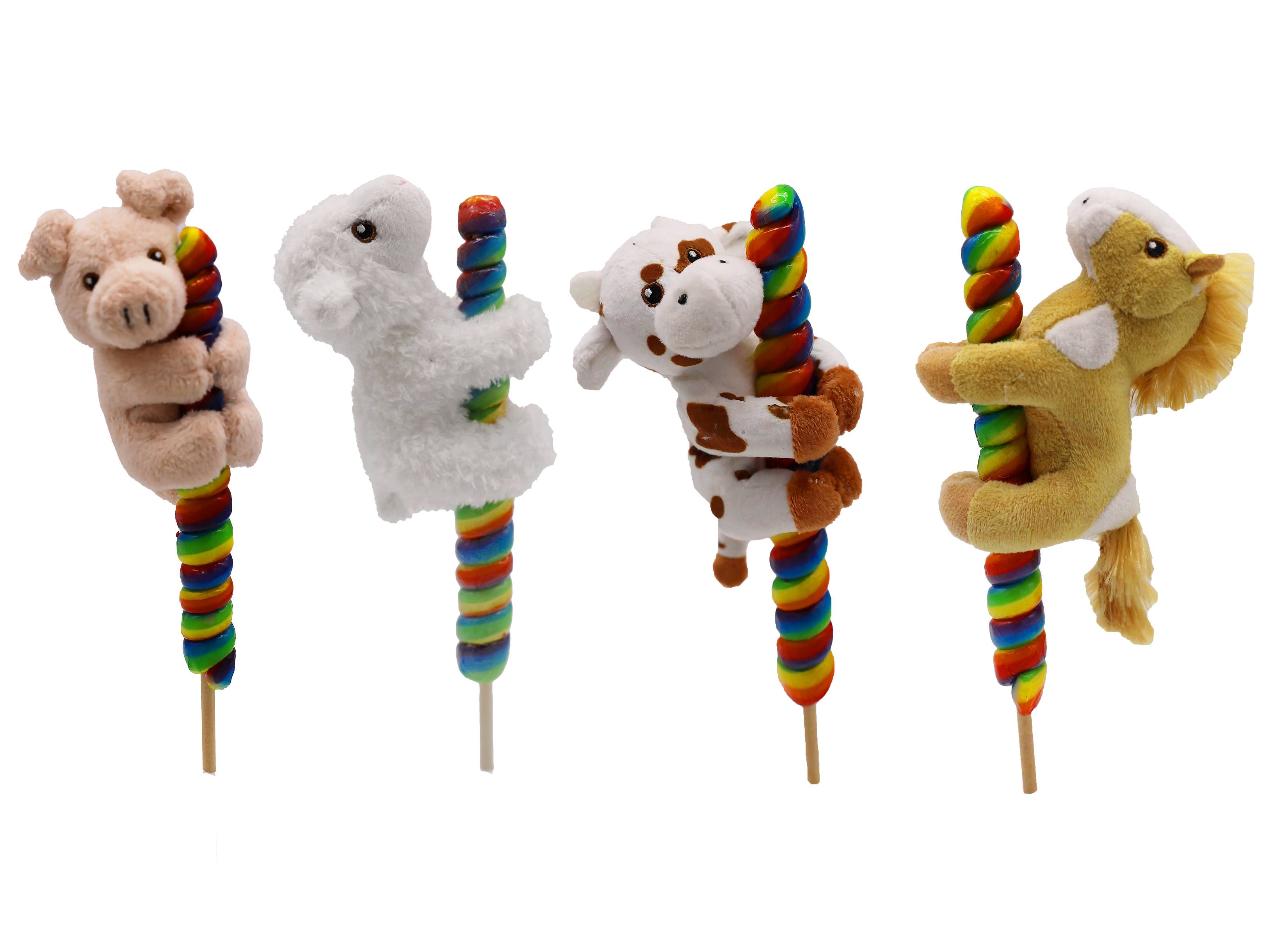 4" Plush Farm Animal On Pop