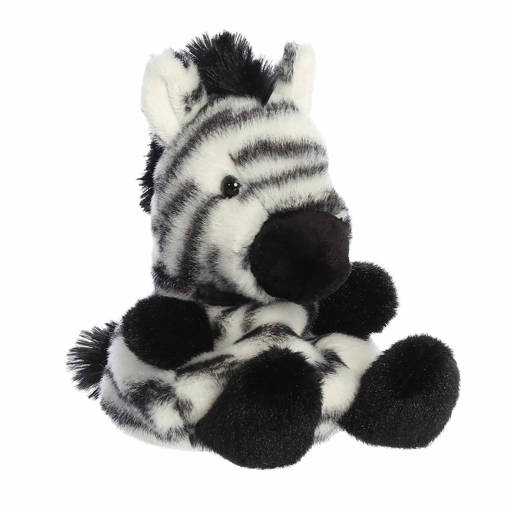 5" Plush Grey Zebra Palm Pal