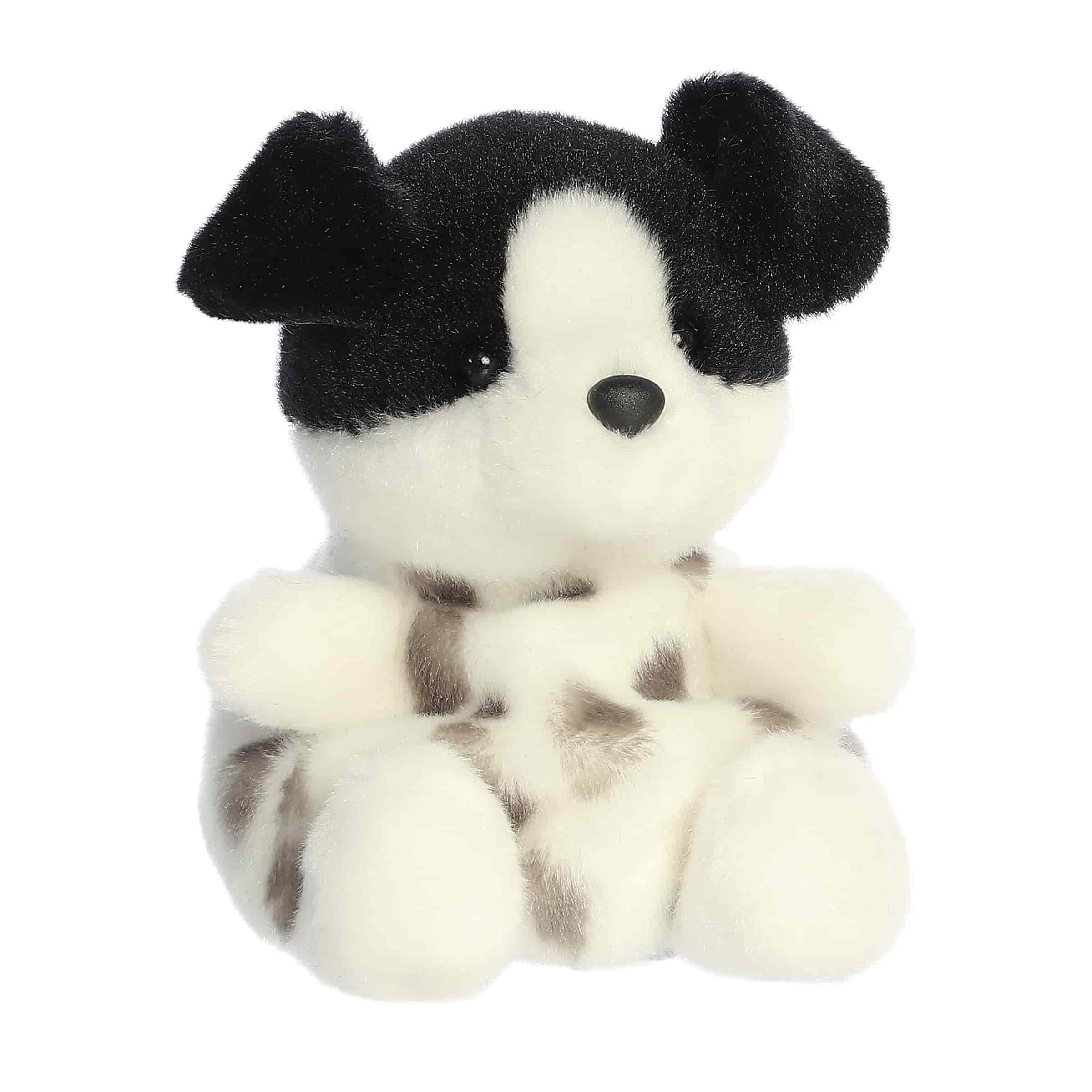 5" Plush Snorkels Black & White Dog Palm Pal