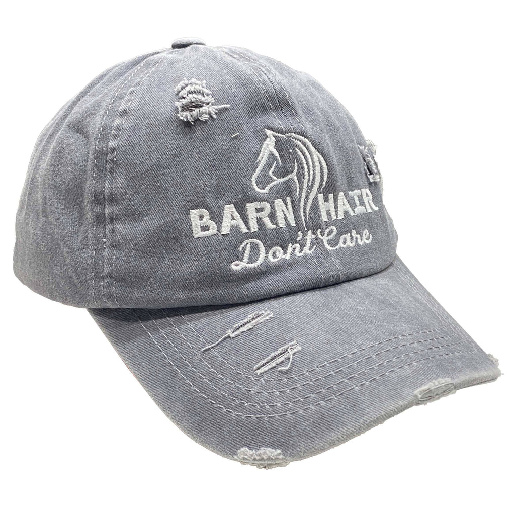 Barn Hair Don't Care Ponytail High Bun Cap, Grey