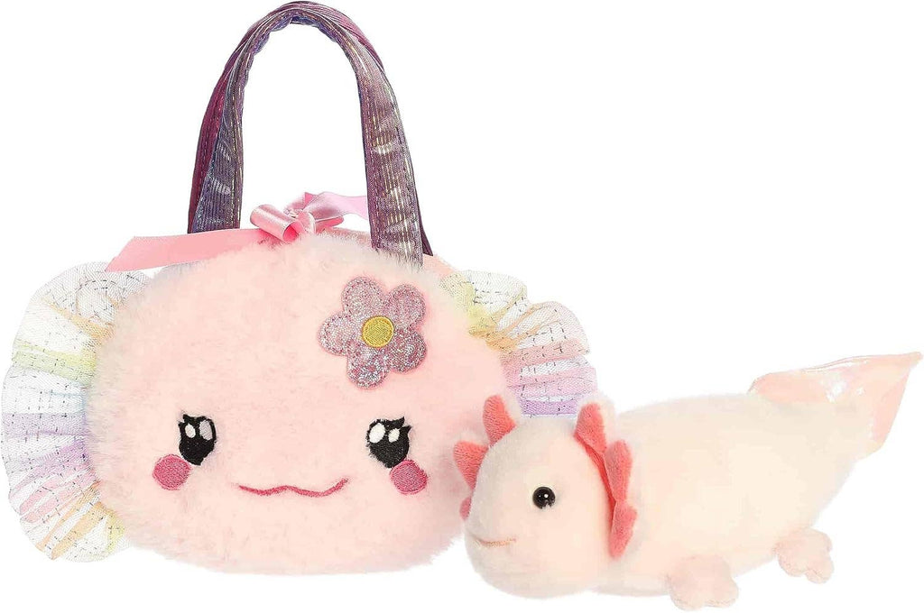8" Plush Fuzzy Face Rainbow Axolotl Fancy Pals