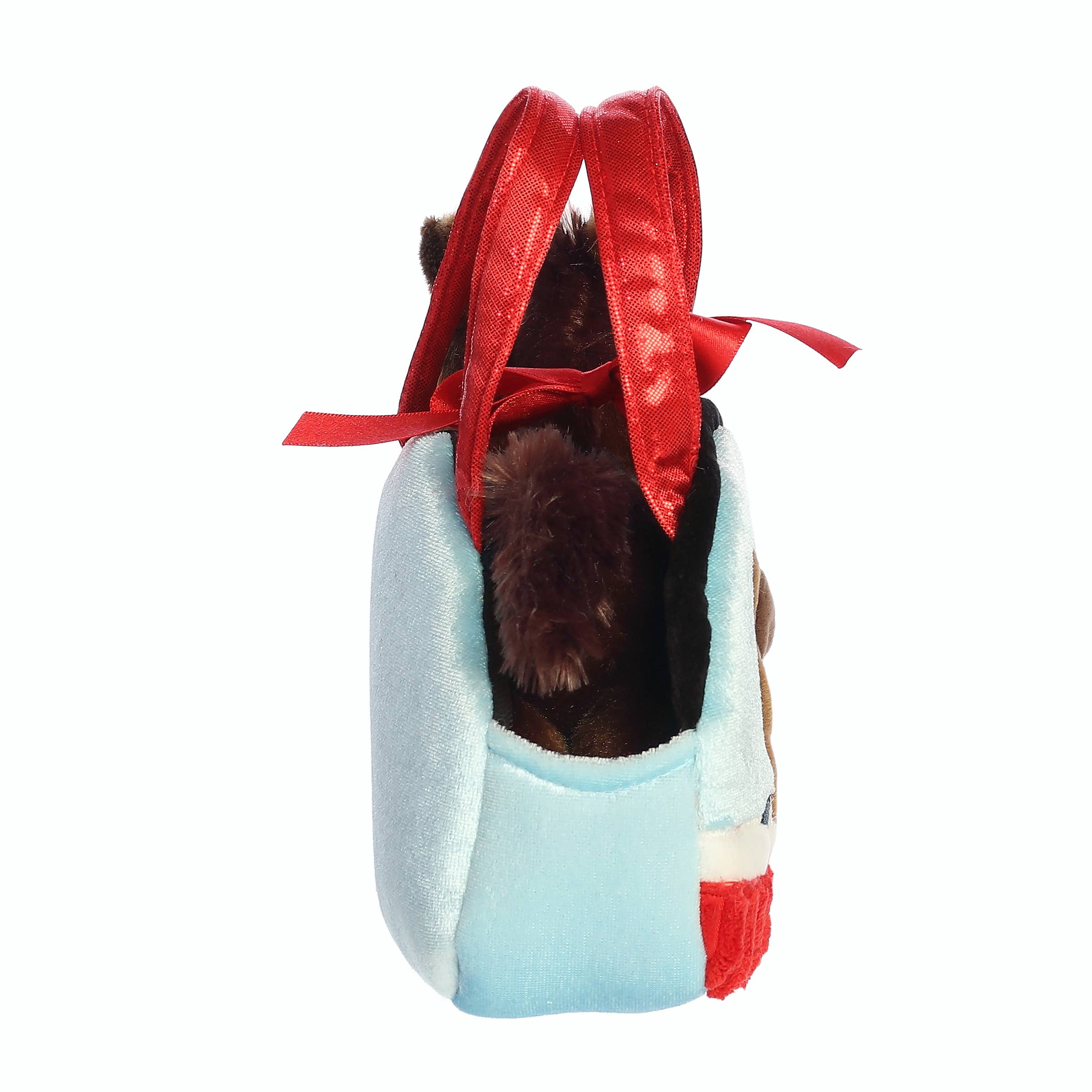 7" Brown Pony in Peek-A-Boo in Sparkle Purse Carrier