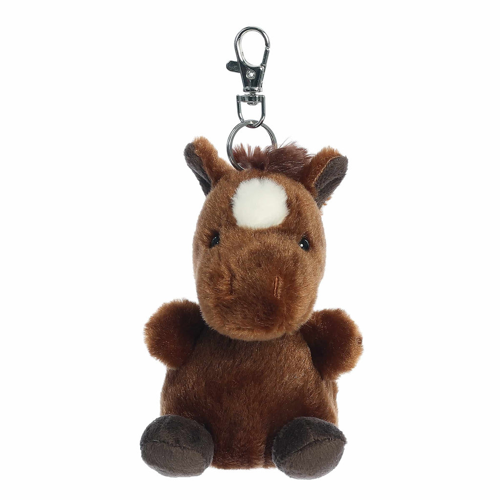 4" Plush Truffle Brown Horse Palm Pals Clip-On
