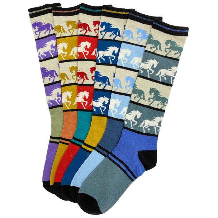 Bold Horse Tall Socks, 6-pack, Ladies size 9-11