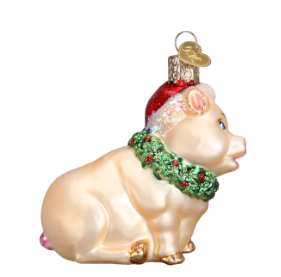 Ornament - Holiday Pig 3"