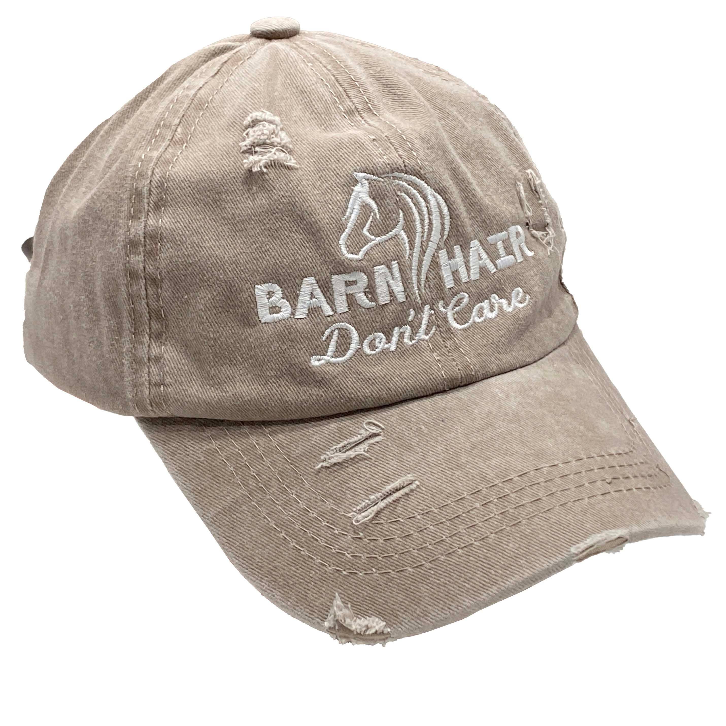 Barn Hair Don't Care Ponytail High Bun Cap, Khaki