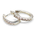 Horseshoe Hinge Earrings, Gold Plated, Clear CZ Stones