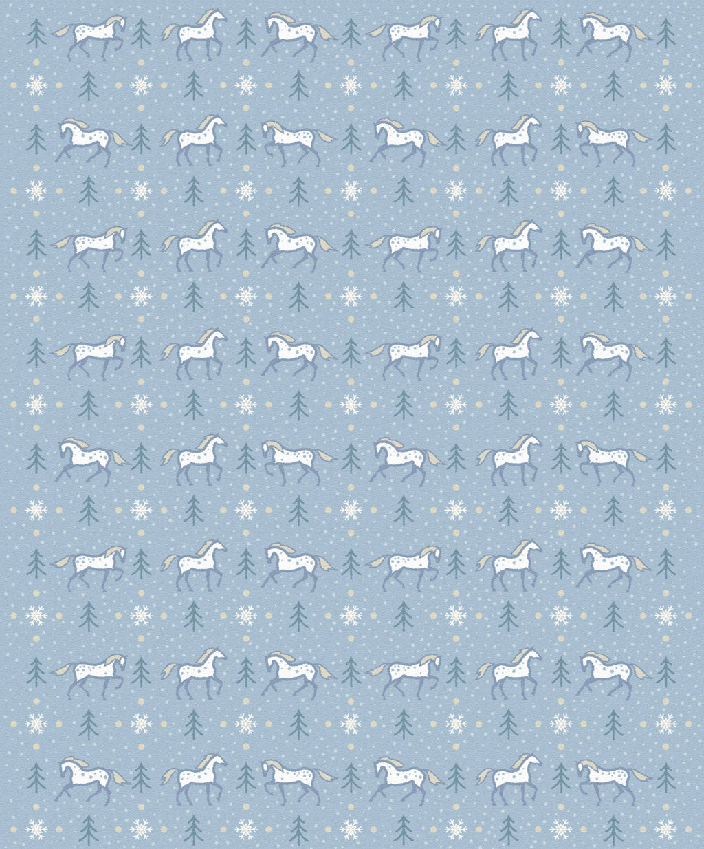 Snowy Pines Horse Throw Blanket 60" x 72"