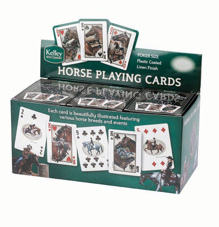 Horse Playing Cards, Countertop Display of 12