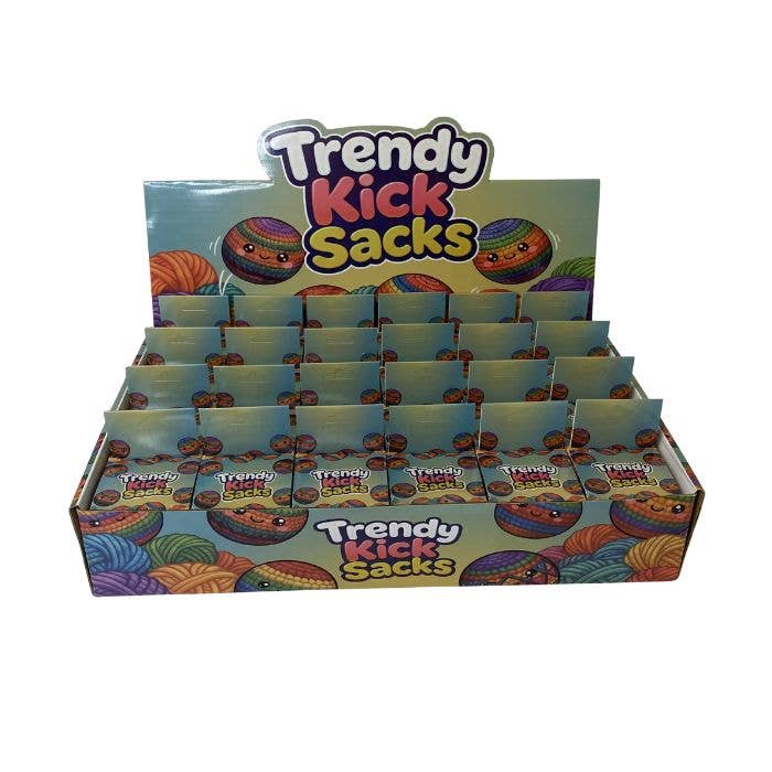 2.5" Hacky Sack Stress Relief Kick Toy Fidget, Display of 24