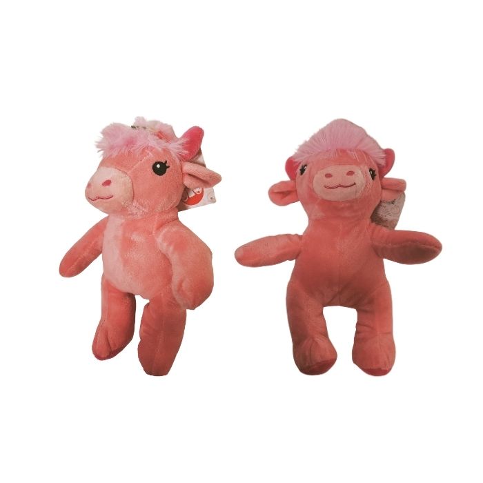 8" Plush Pink Duke and Daisy Highland Cow Assorted Singles