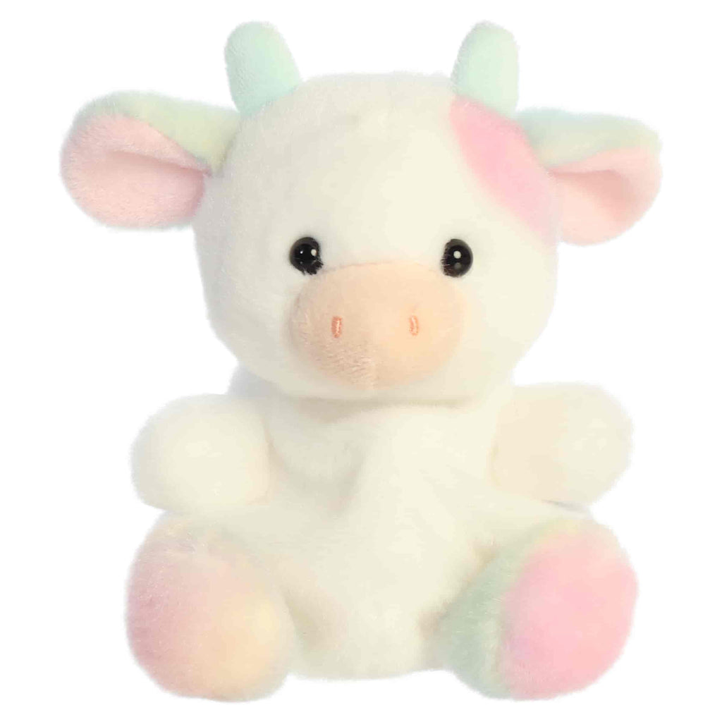 5" Plush Georgia Rainbow Cow Palm Pals