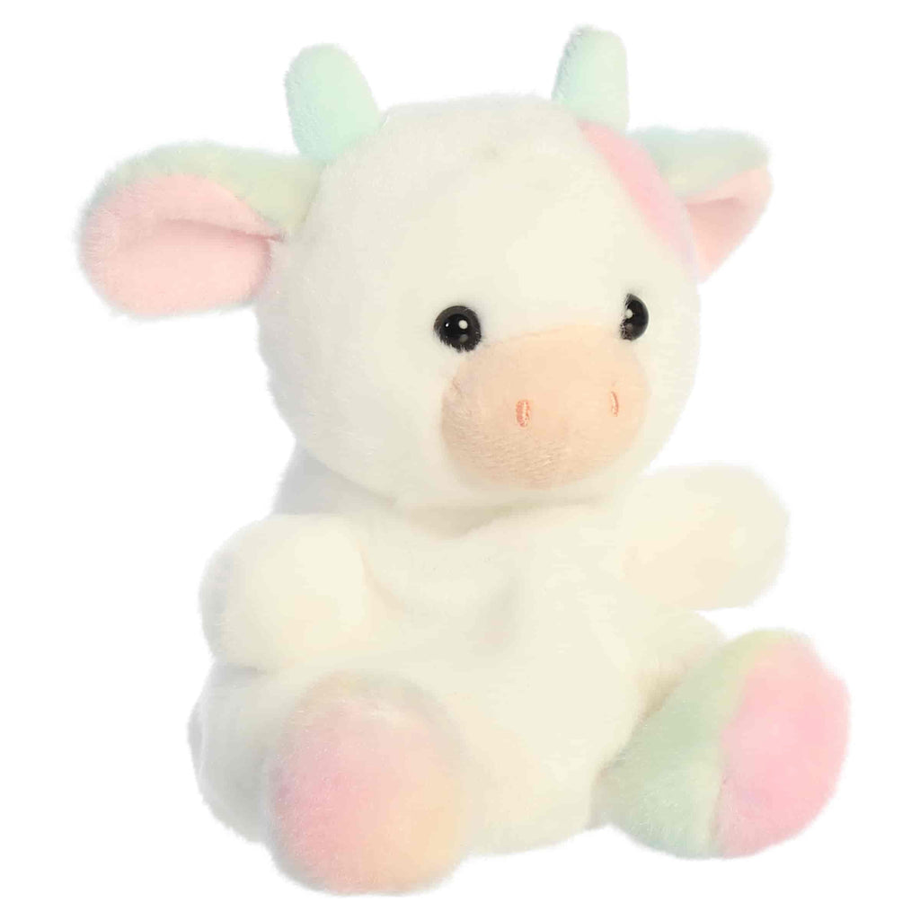 5" Plush Georgia Rainbow Cow Palm Pals