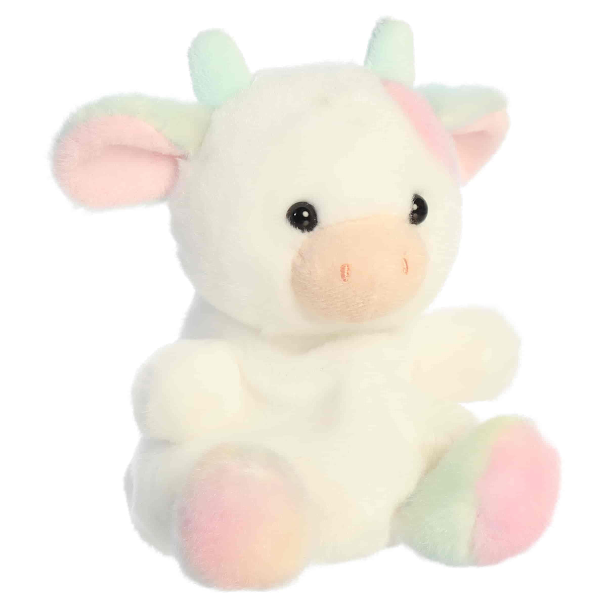 5" Plush Georgia Rainbow Cow Palm Pals