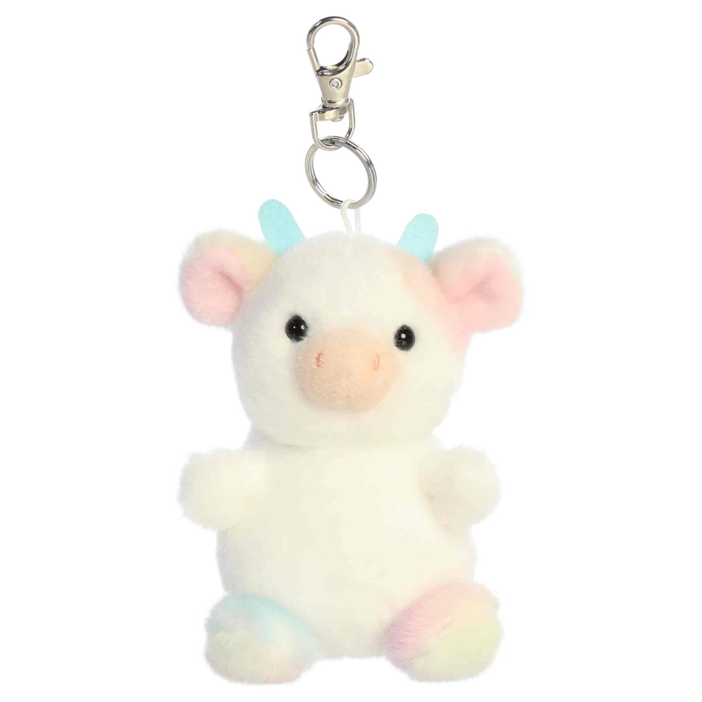 4" Plush Georgia Rainbow Cow Palm Pals Clip-On