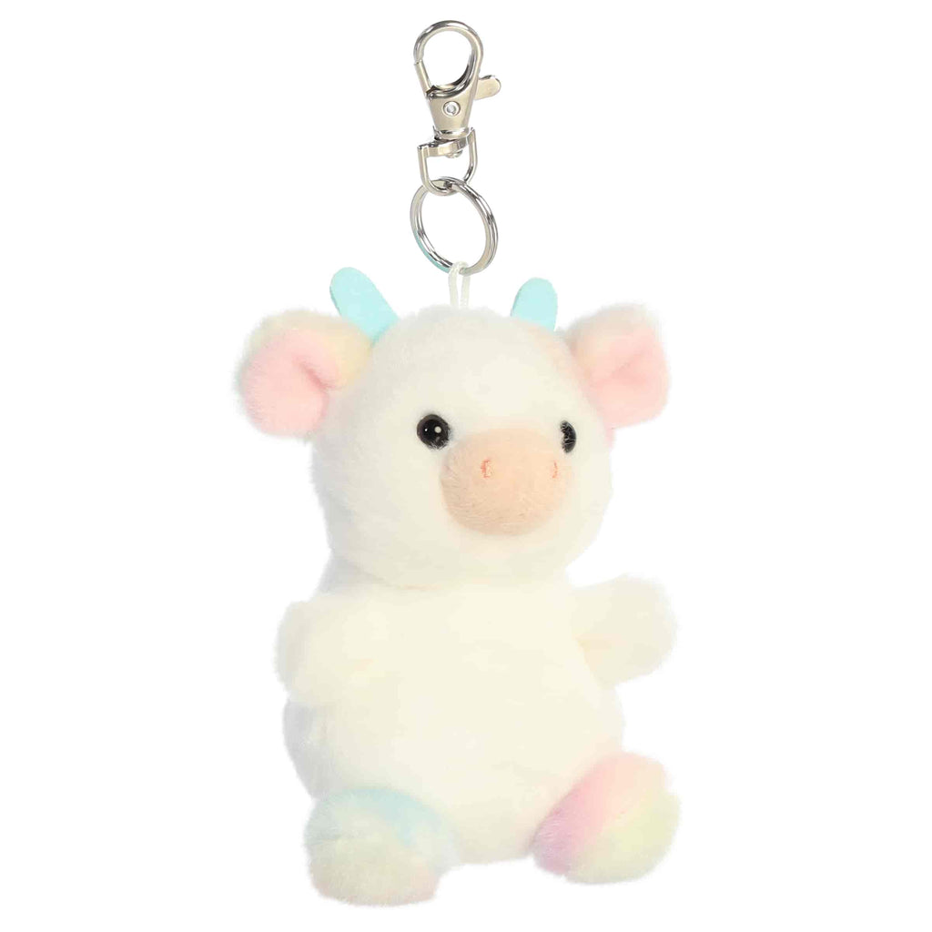 4" Plush Georgia Rainbow Cow Palm Pals Clip-On