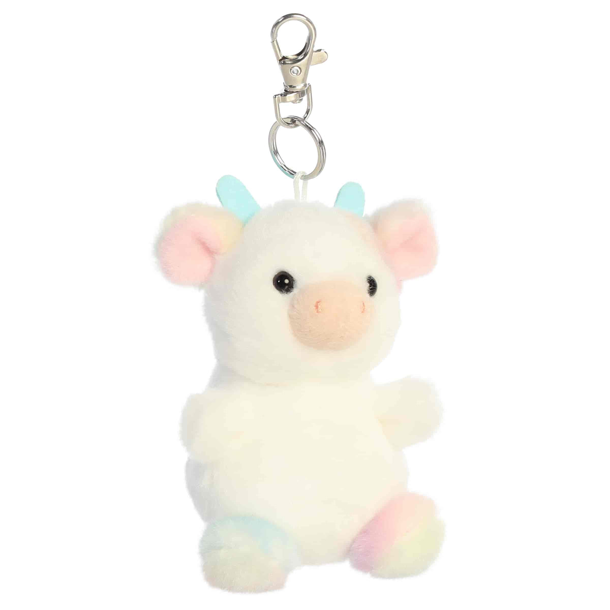 4" Plush Georgia Rainbow Cow Palm Pals Clip-On
