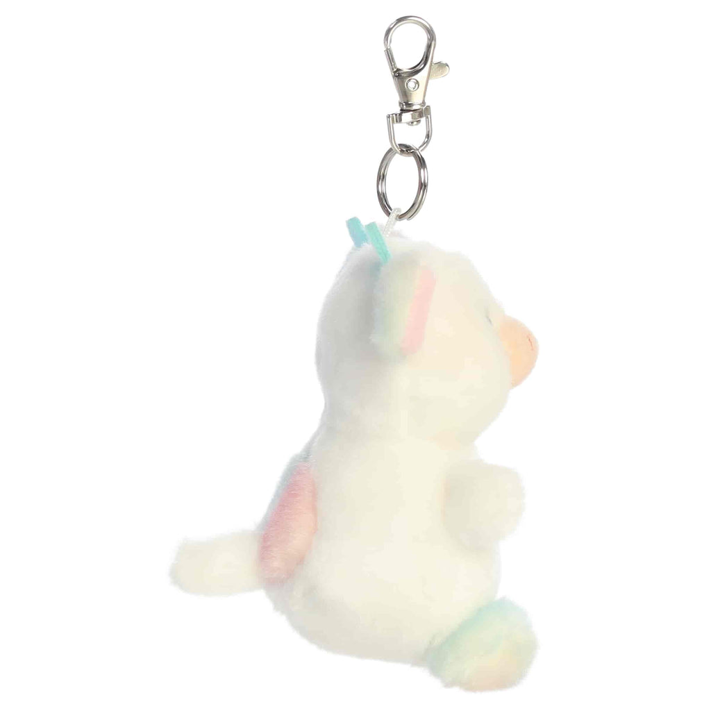 4" Plush Georgia Rainbow Cow Palm Pals Clip-On