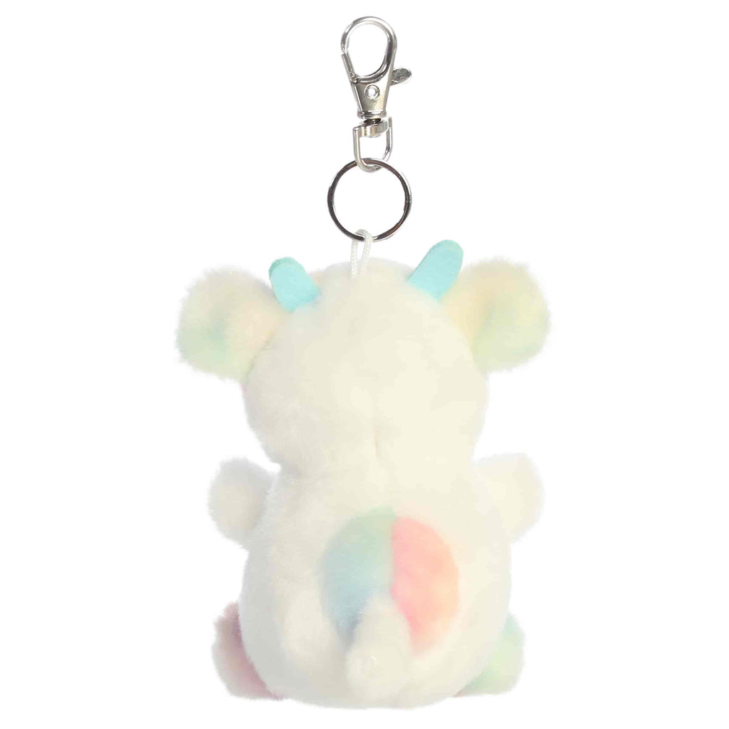4" Plush Georgia Rainbow Cow Palm Pals Clip-On