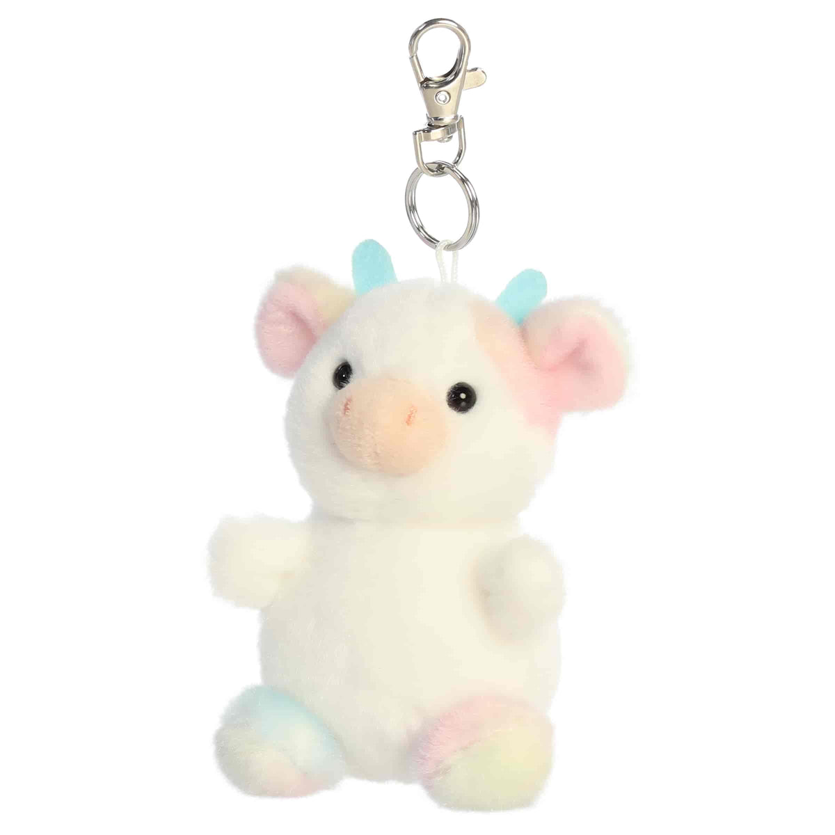 4" Plush Georgia Rainbow Cow Palm Pals Clip-On