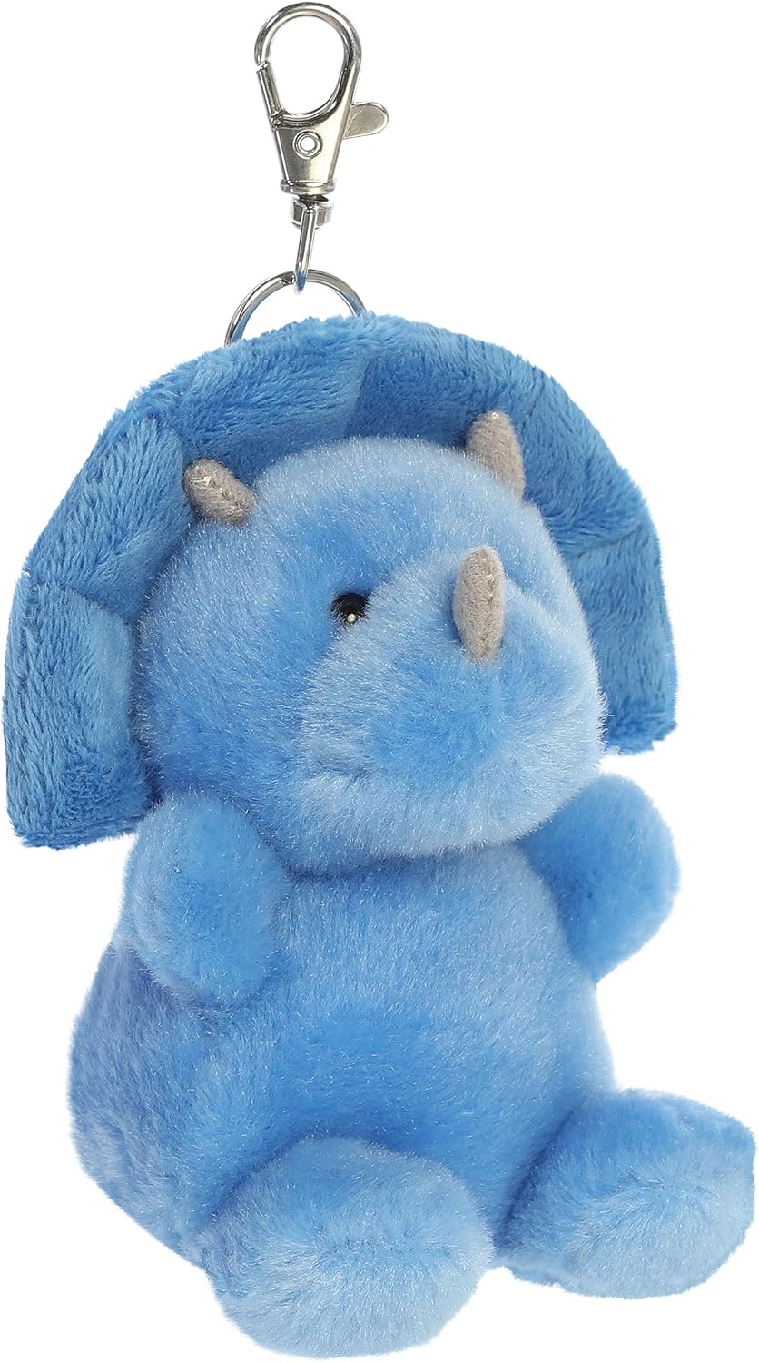4" Plush Triceratops Palm Pals Clip-On