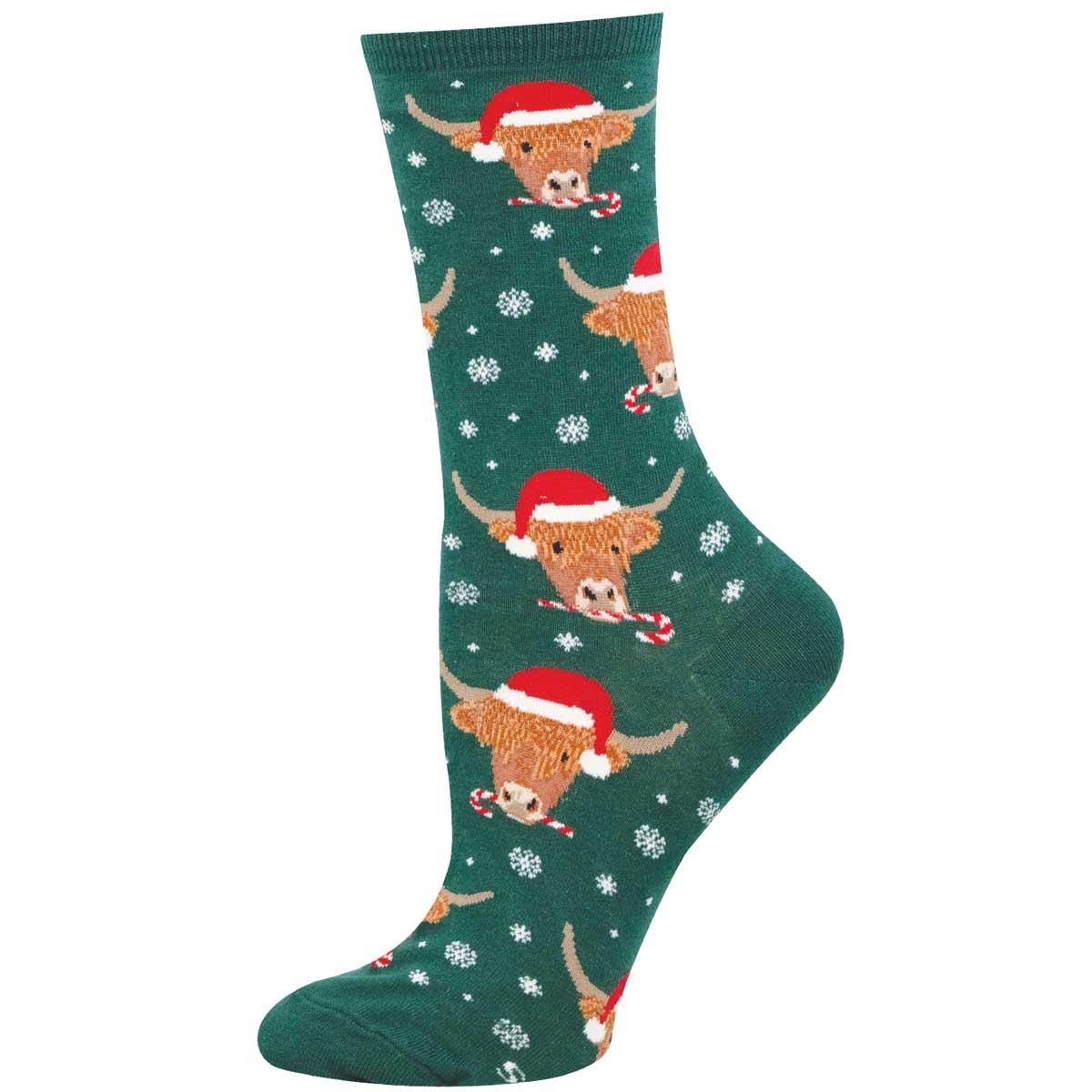 Highland Cow Holiday Sock, Adult