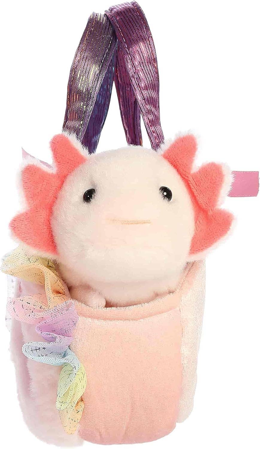 8" Plush Fuzzy Face Rainbow Axolotl Fancy Pals